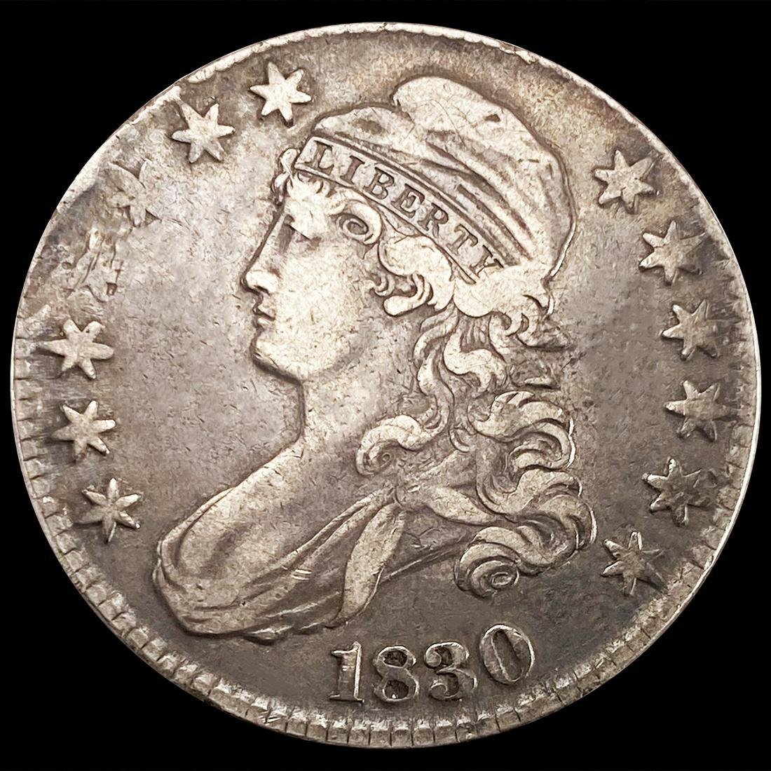 1830 Lg. 0 Capped Bust Half Dollar NEARLY UNC (1 of 2)
