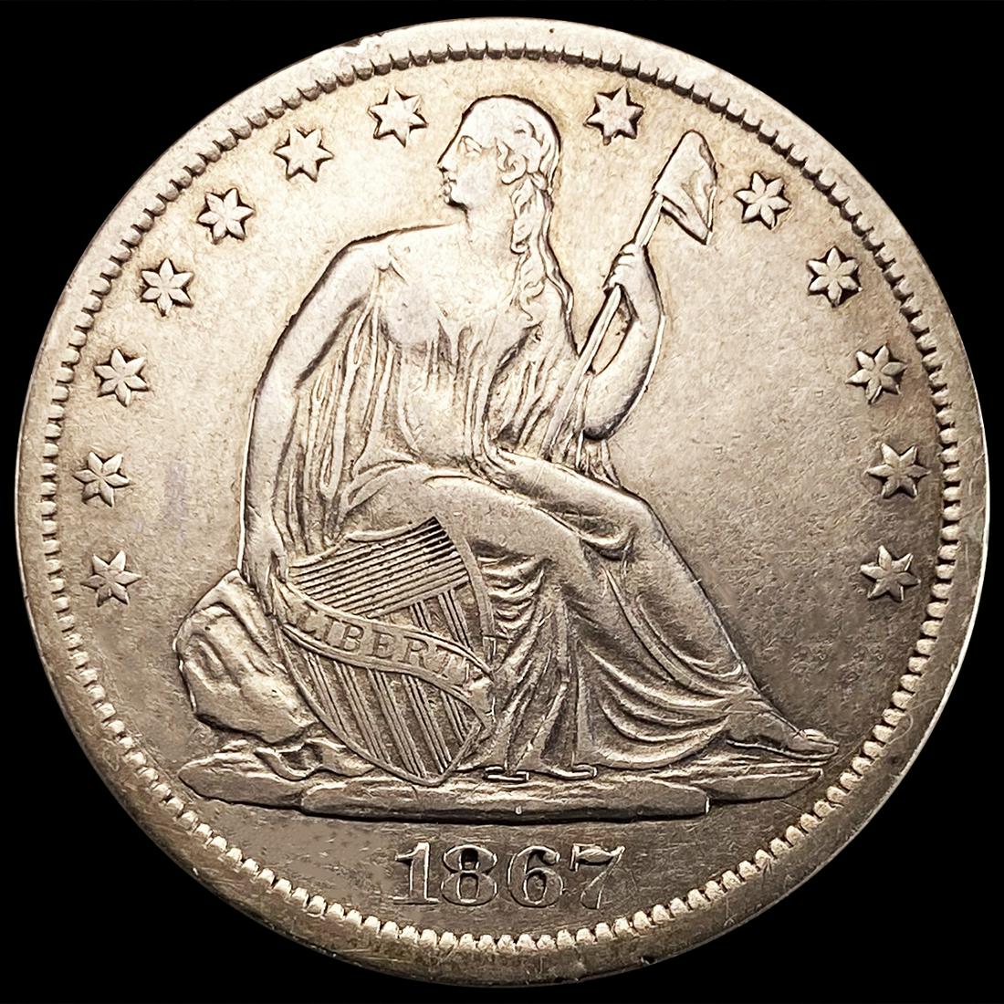 1867-S Seated Liberty Half Dollar CLOSELY UNC (1 of 2)