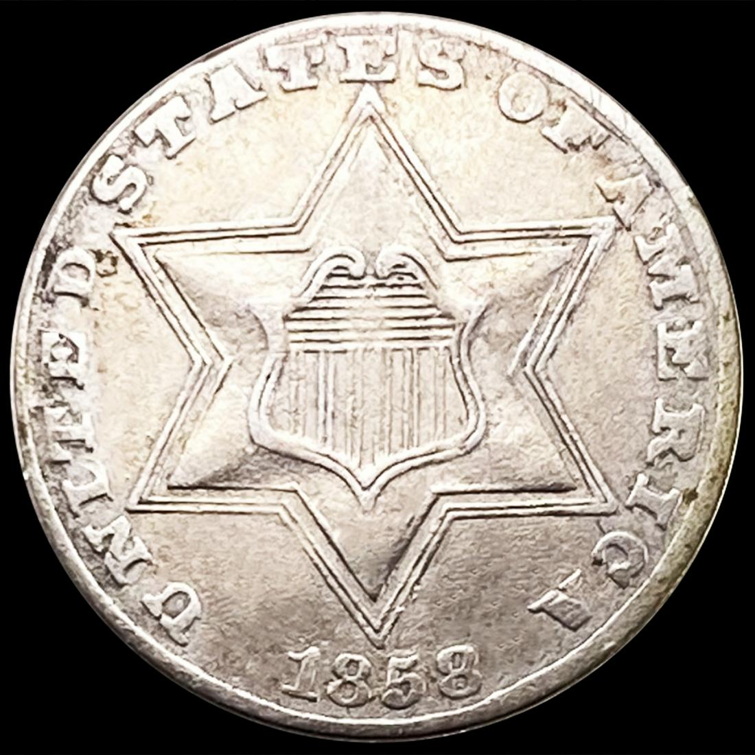 1858 Silver Three Cent UNCIRCULATED (1 of 2)