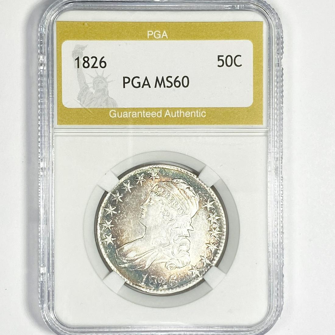 1826 Capped Bust Half Dollar PGA-MS60 (1 of 2)