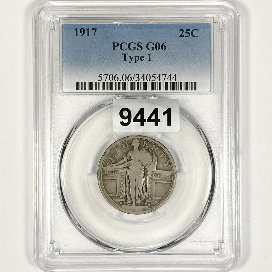 1917 Standing Liberty Quarter PCGS-G6 Type 1 (1 of 2)