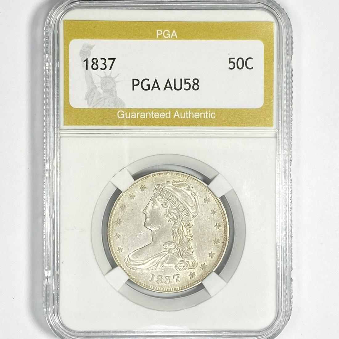 1837 Capped Bust Half Dollar PGA-AU58 (1 of 2)