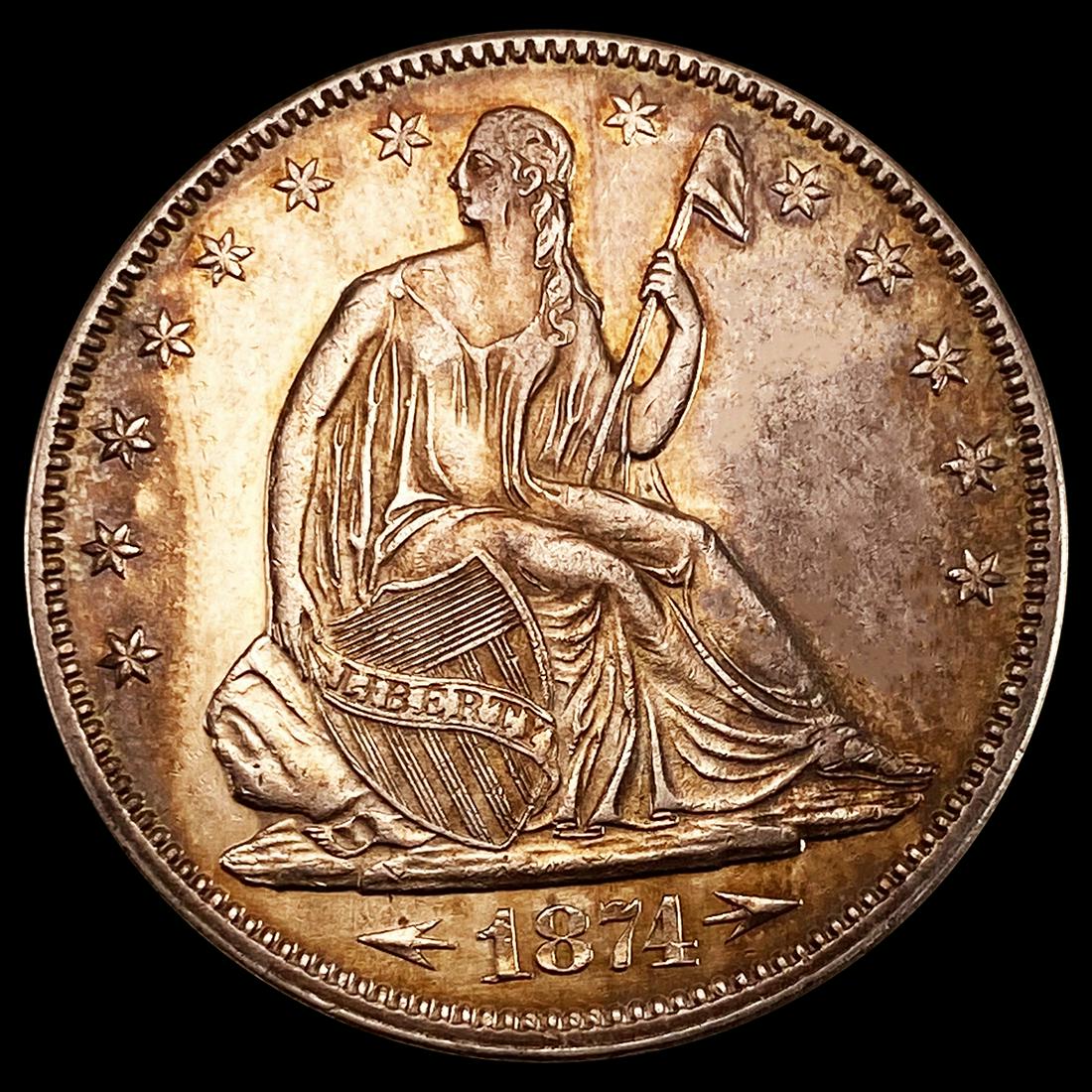 1874 Arrows Seated Liberty Half Dollar UNC (1 of 2)