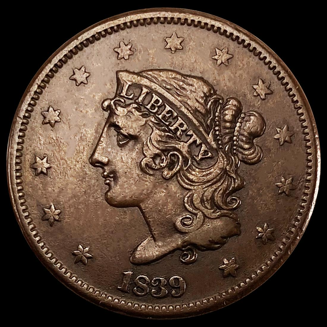 1839 'Booby Head' Large Cent CLOSELY UNCIRCULATED (1 of 2)