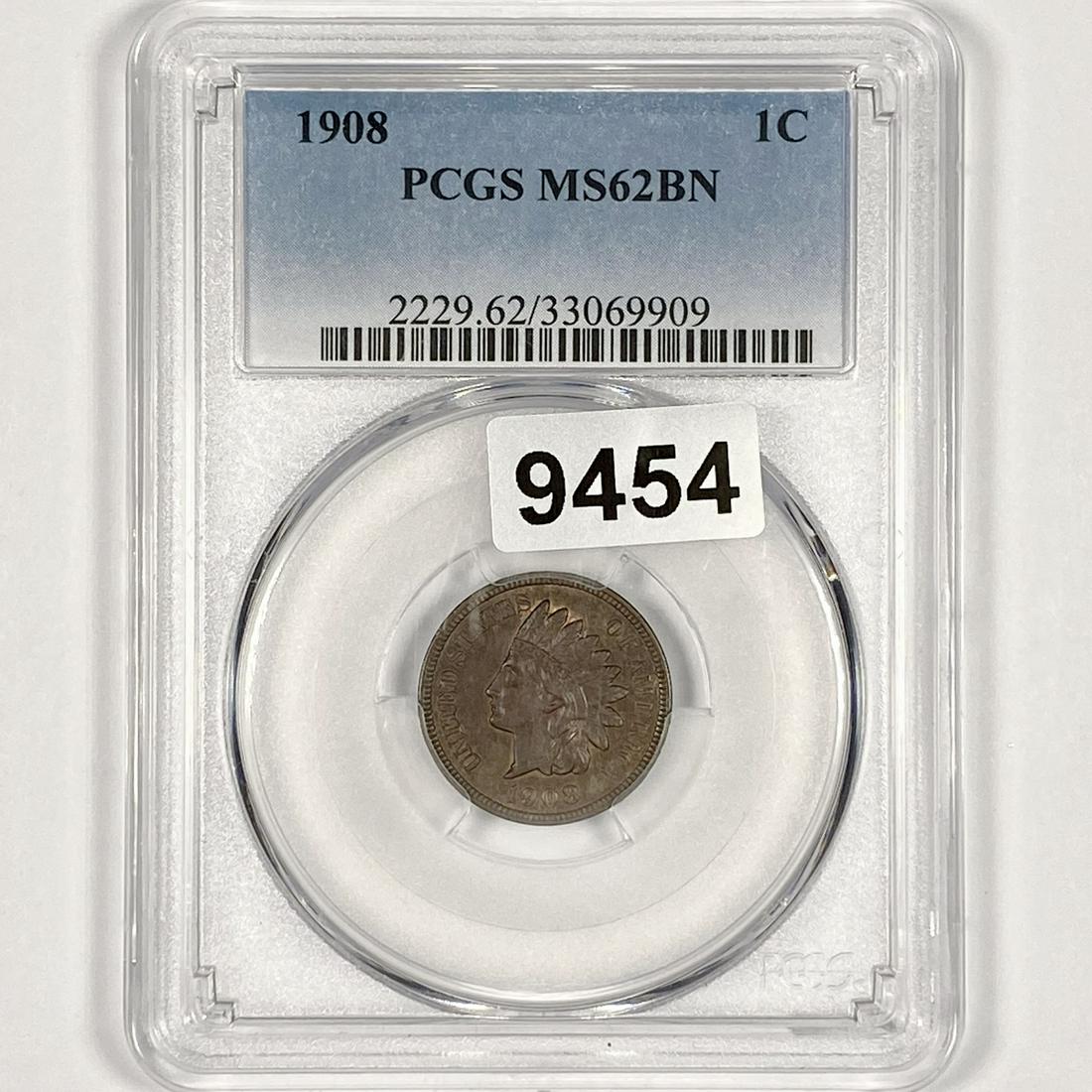 1908 Indian Head Cent PCGS-MS62 BN (1 of 2)