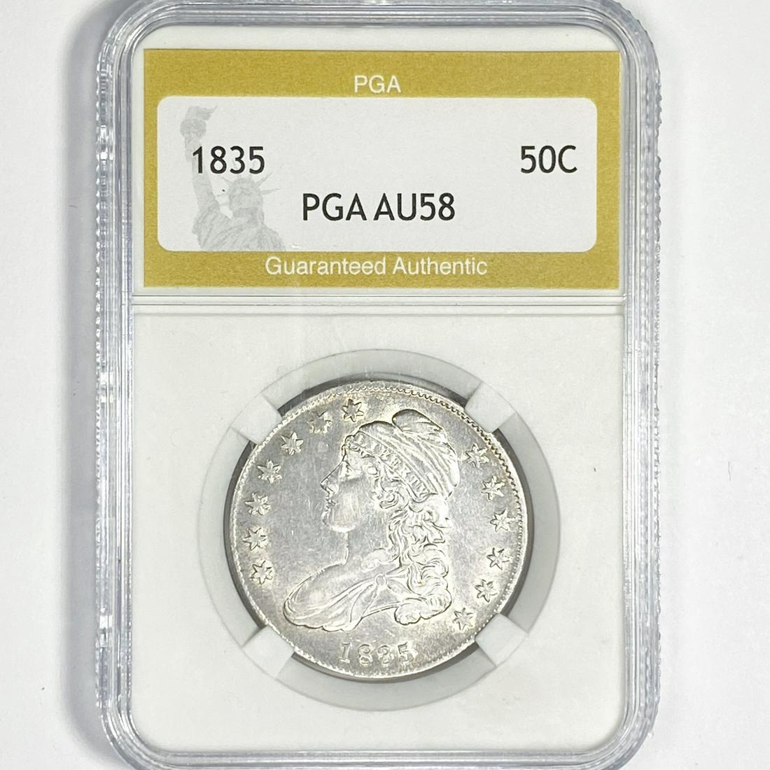 1835 Capped Bust Half Dollar PGA-AU58 (1 of 2)