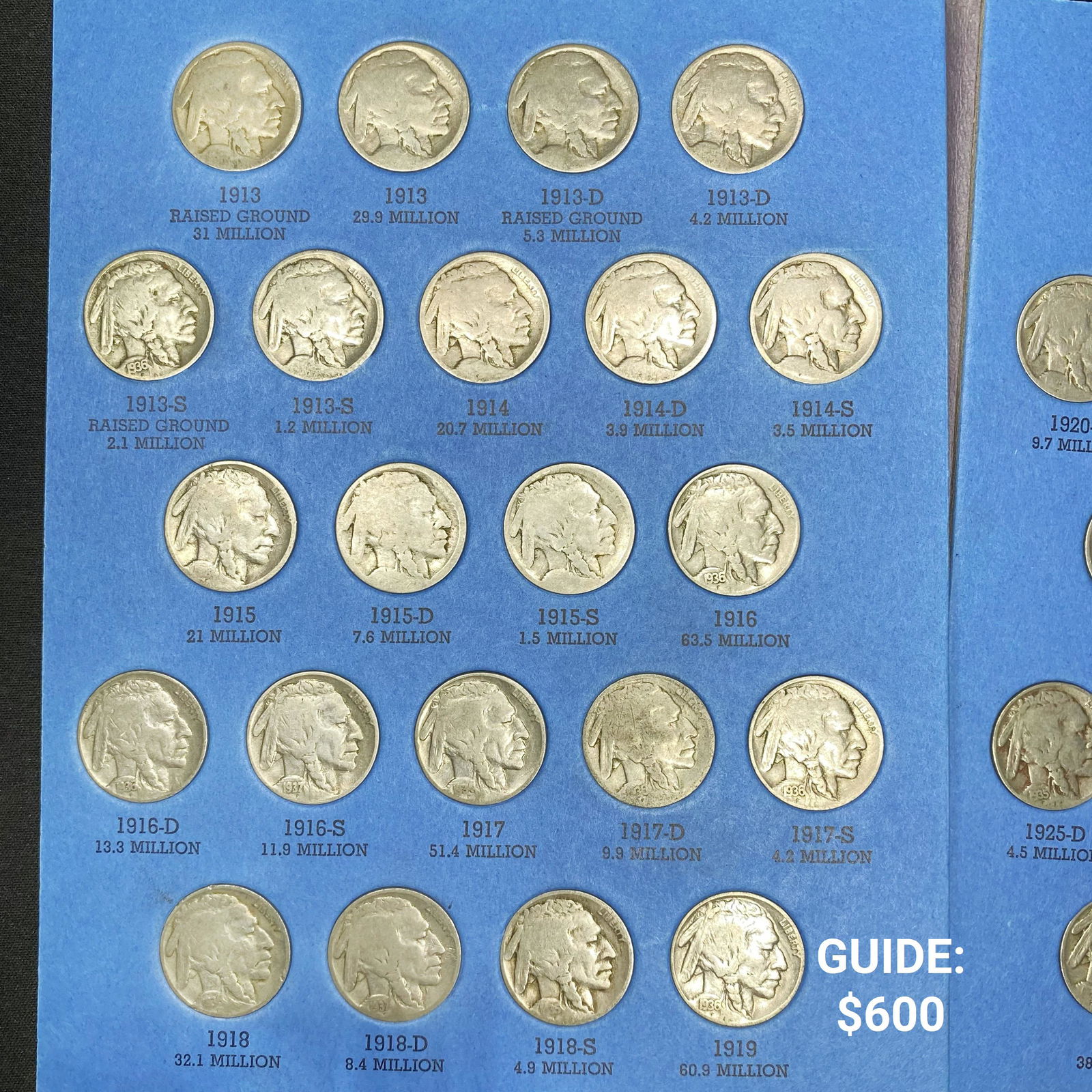 1913-1938 Buffalo Nickel Book / 64 Coins - (1 of 3)