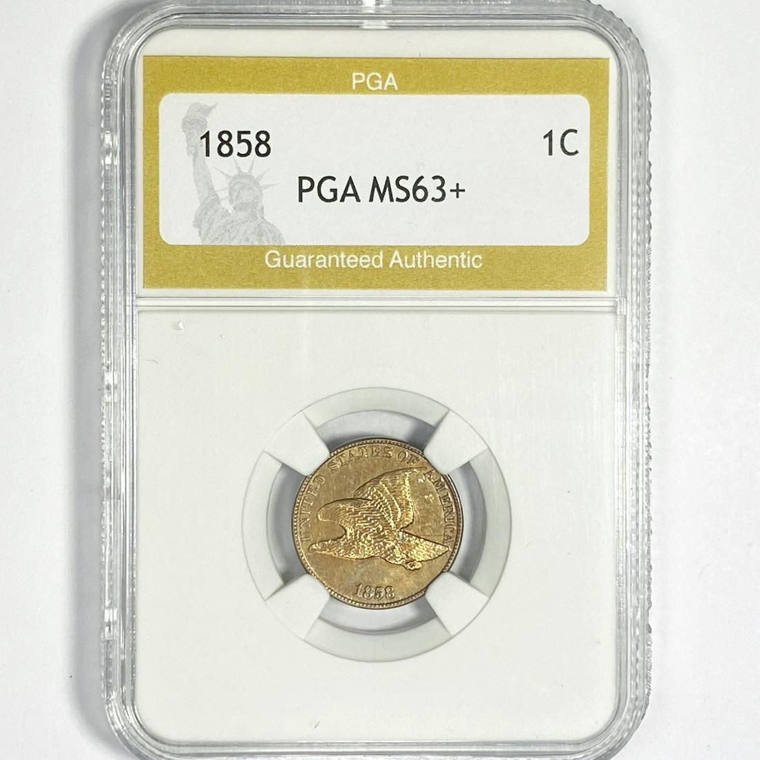 1858 Flying Eagle Cent PGA-MS63+ (1 of 2)