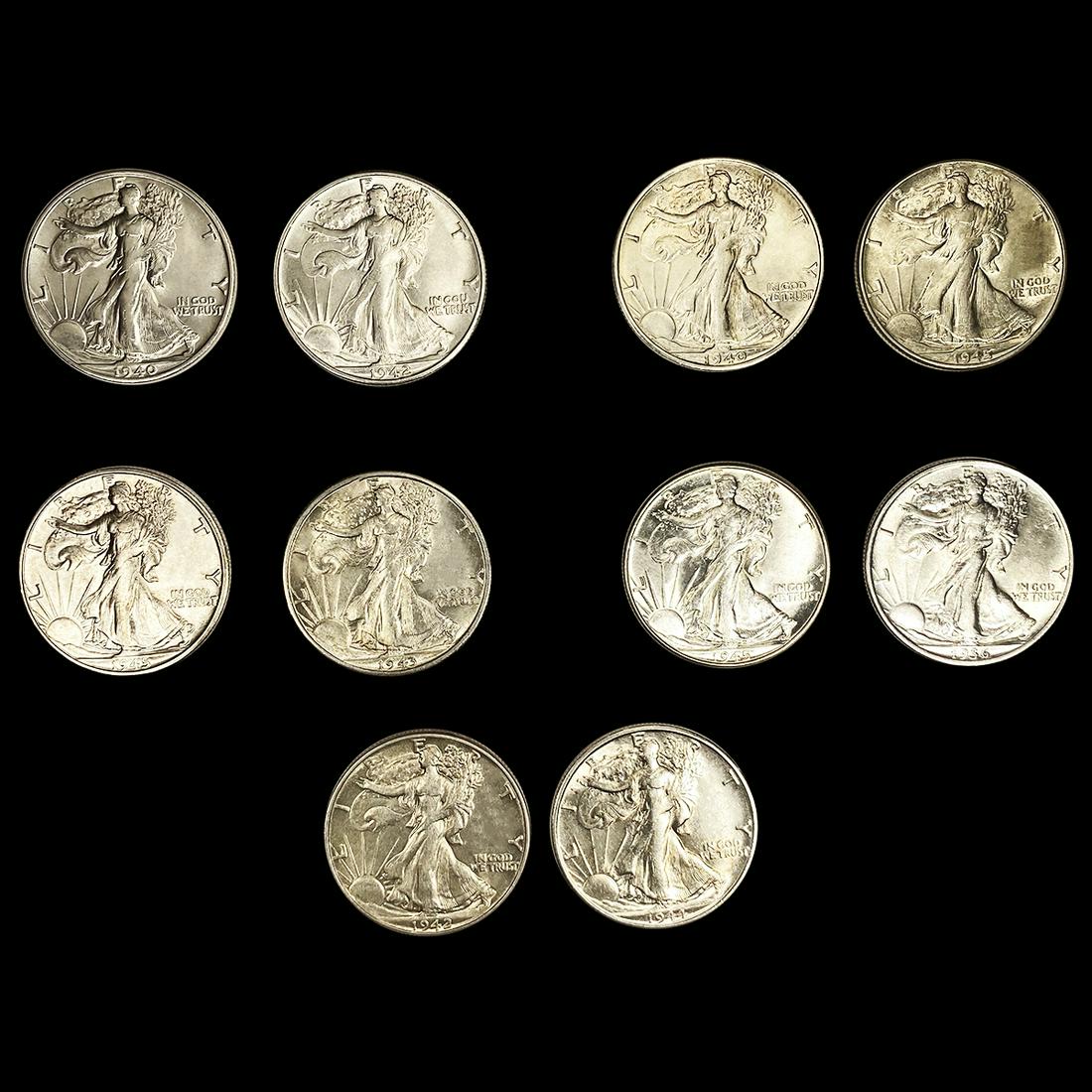 (10) Walking Liberty Half Dollars UNCIRCULATED (1 of 2)
