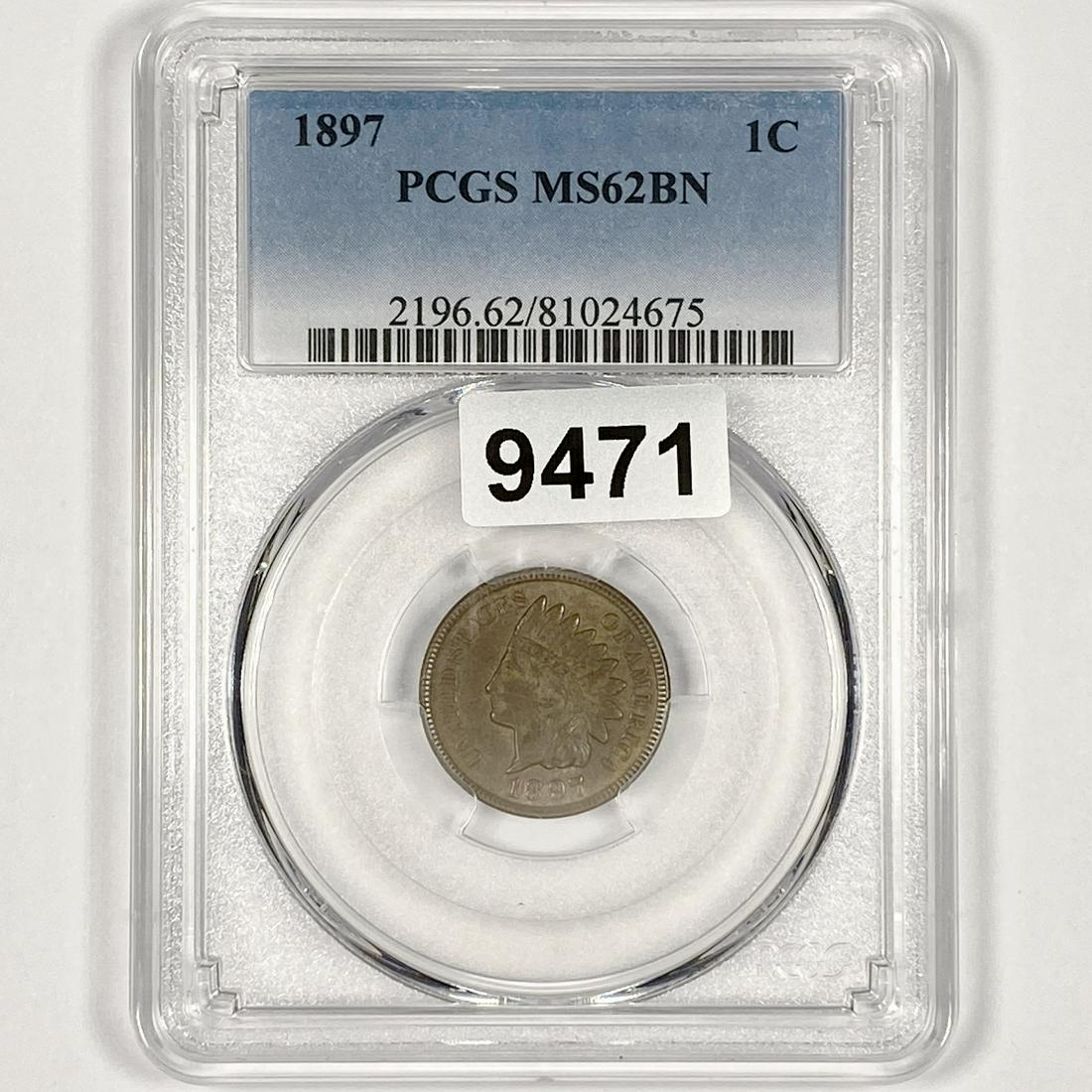 1897 Indian Head Cent PCGS-MS62 BN (1 of 2)
