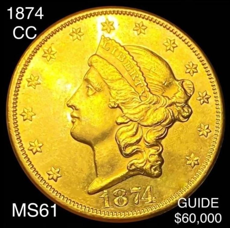 1874-CC $20 Gold Double Eagle UNCIRCULATED (1 of 2)