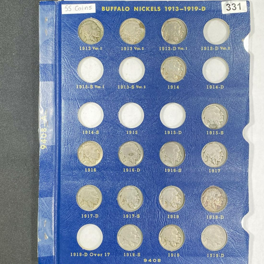 1913-1938 Buffalo Nickel - Book Set 55 Coins (1 of 6)
