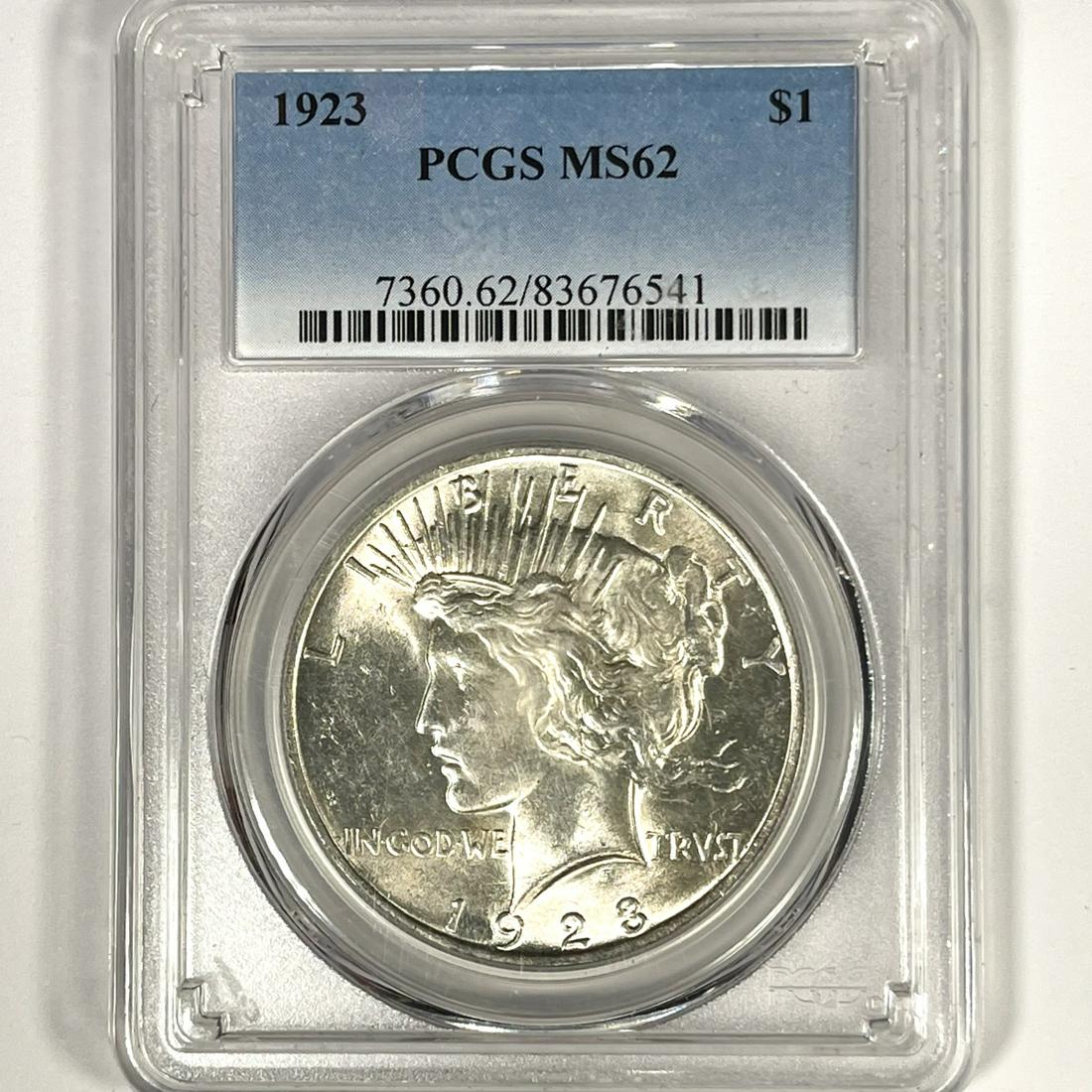 1923 Silver Peace Dollar PCGS - MS62 (1 of 2)