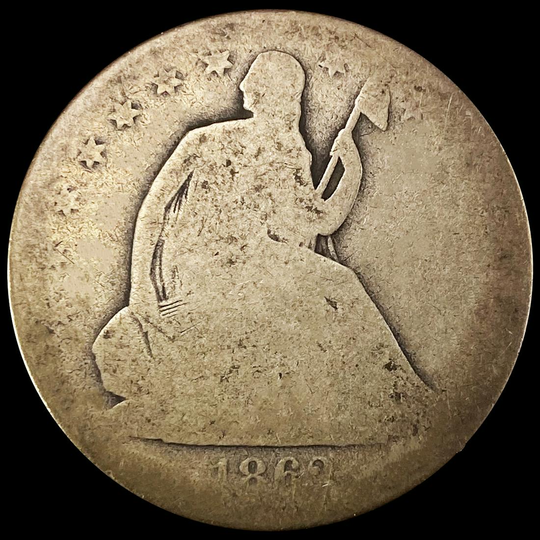 1862-S Seated Liberty Half Dollar NICELY (1 of 2)