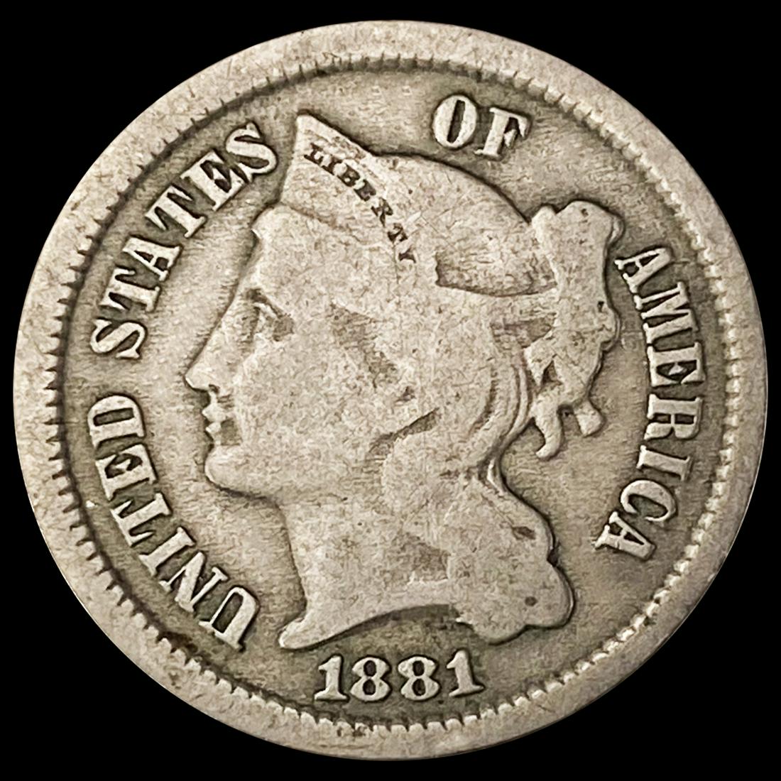 1881 Nickel Three Cent NICELY CIRCULATED (1 of 2)