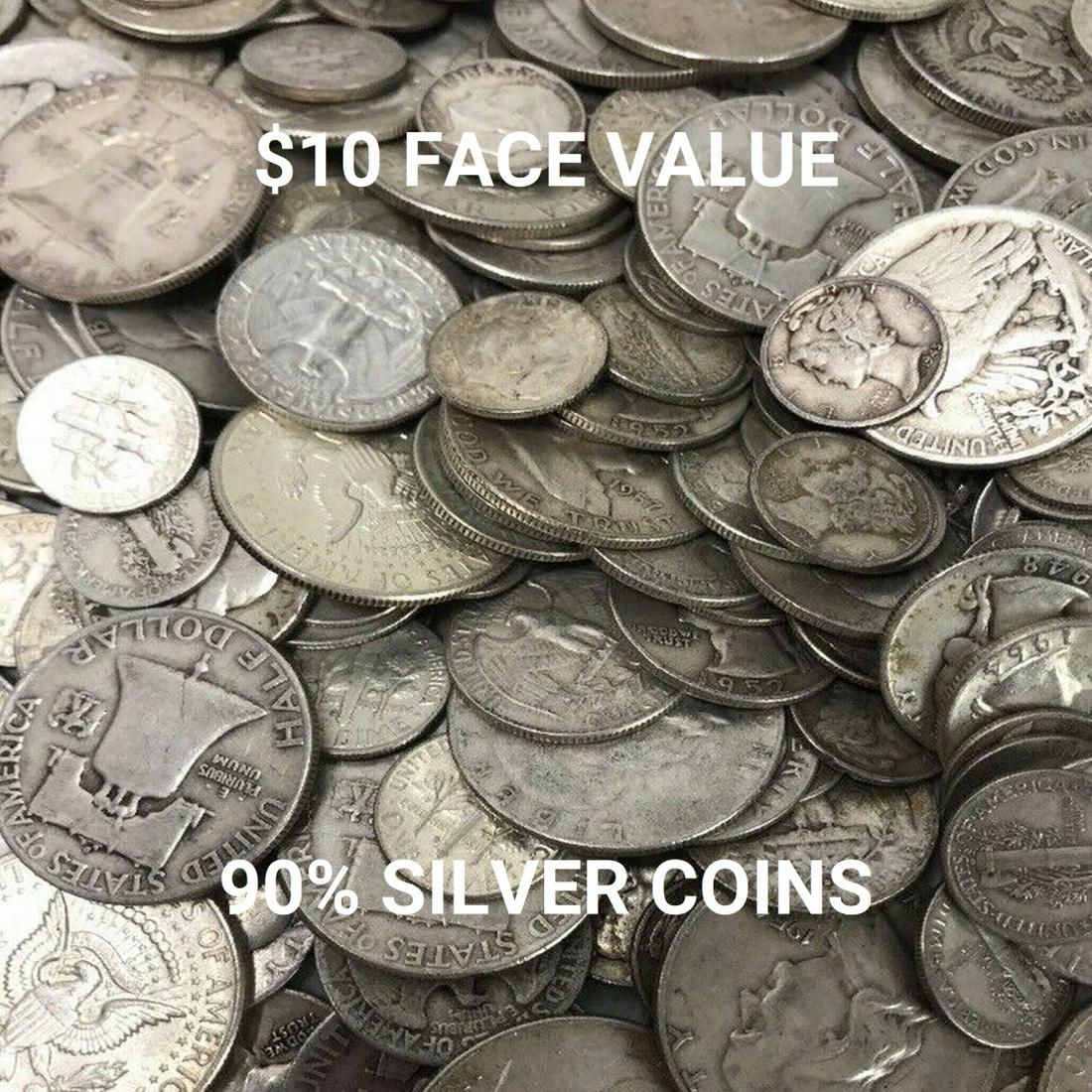 $10 Face Value U.S. Silver Coins 90% Silver (1 of 1)