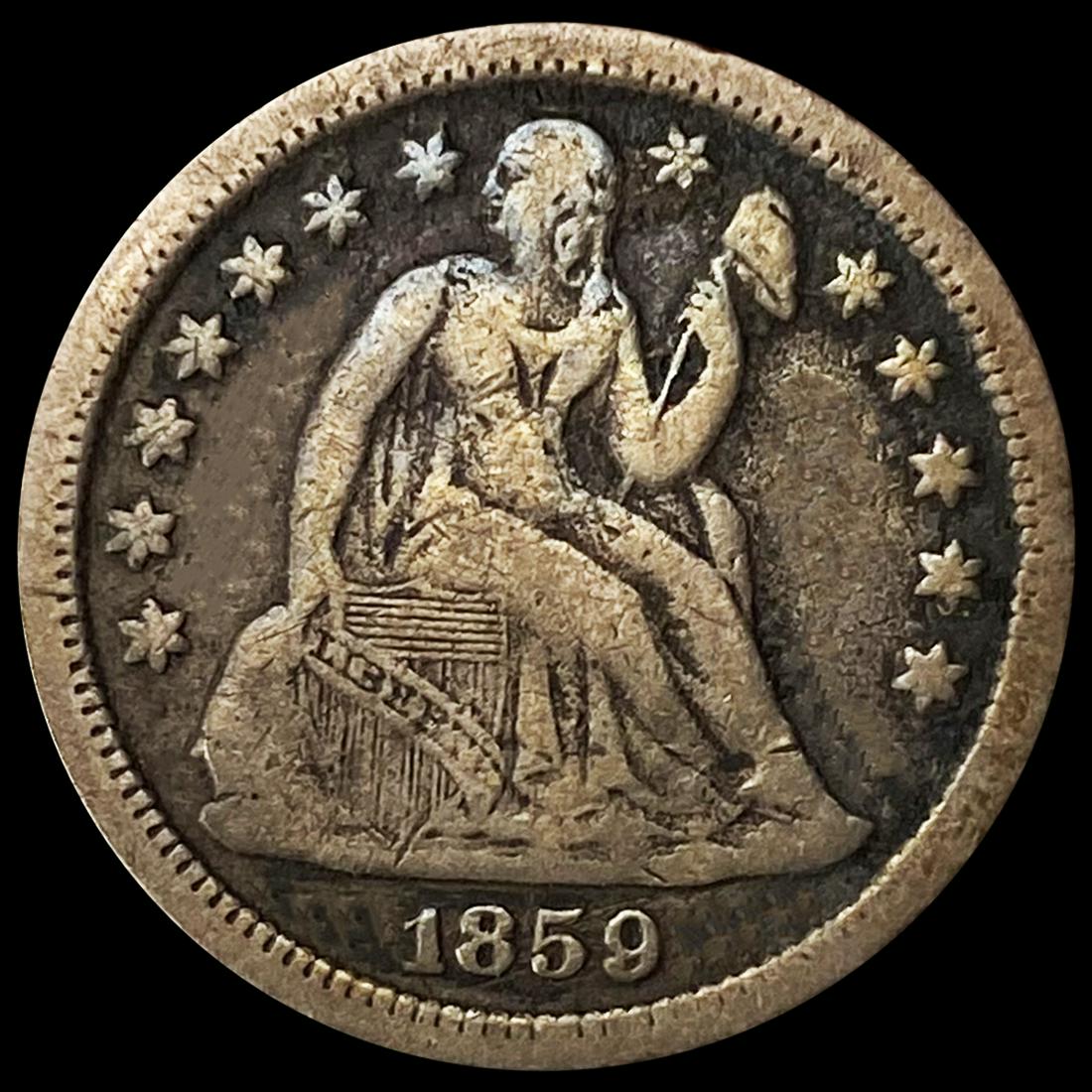 1859 Seated Liberty Dime ABOUT UNCIRCULATED (1 of 2)