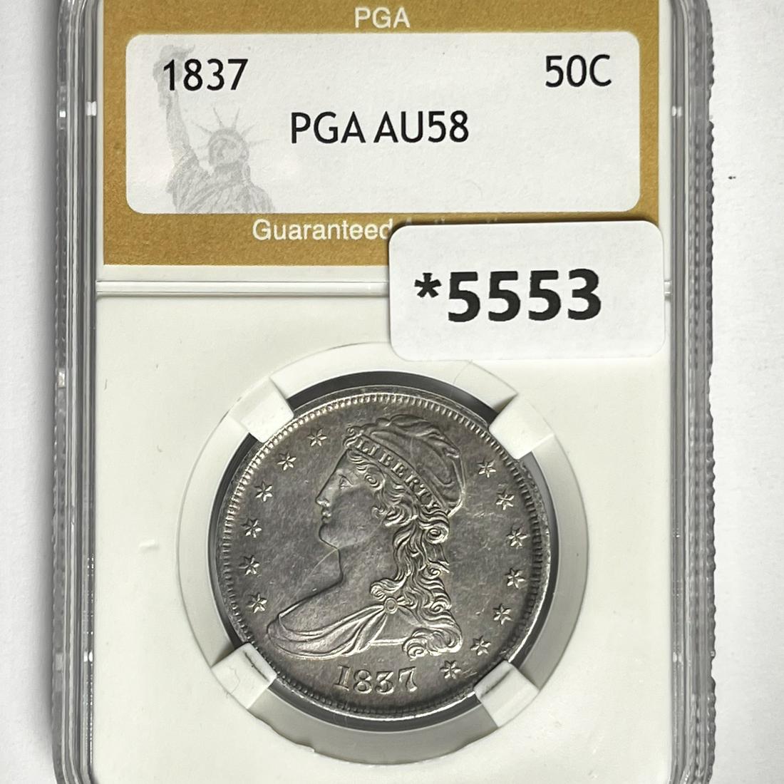 1837 Capped Bust Half Dollar PGA-AU58 (1 of 2)