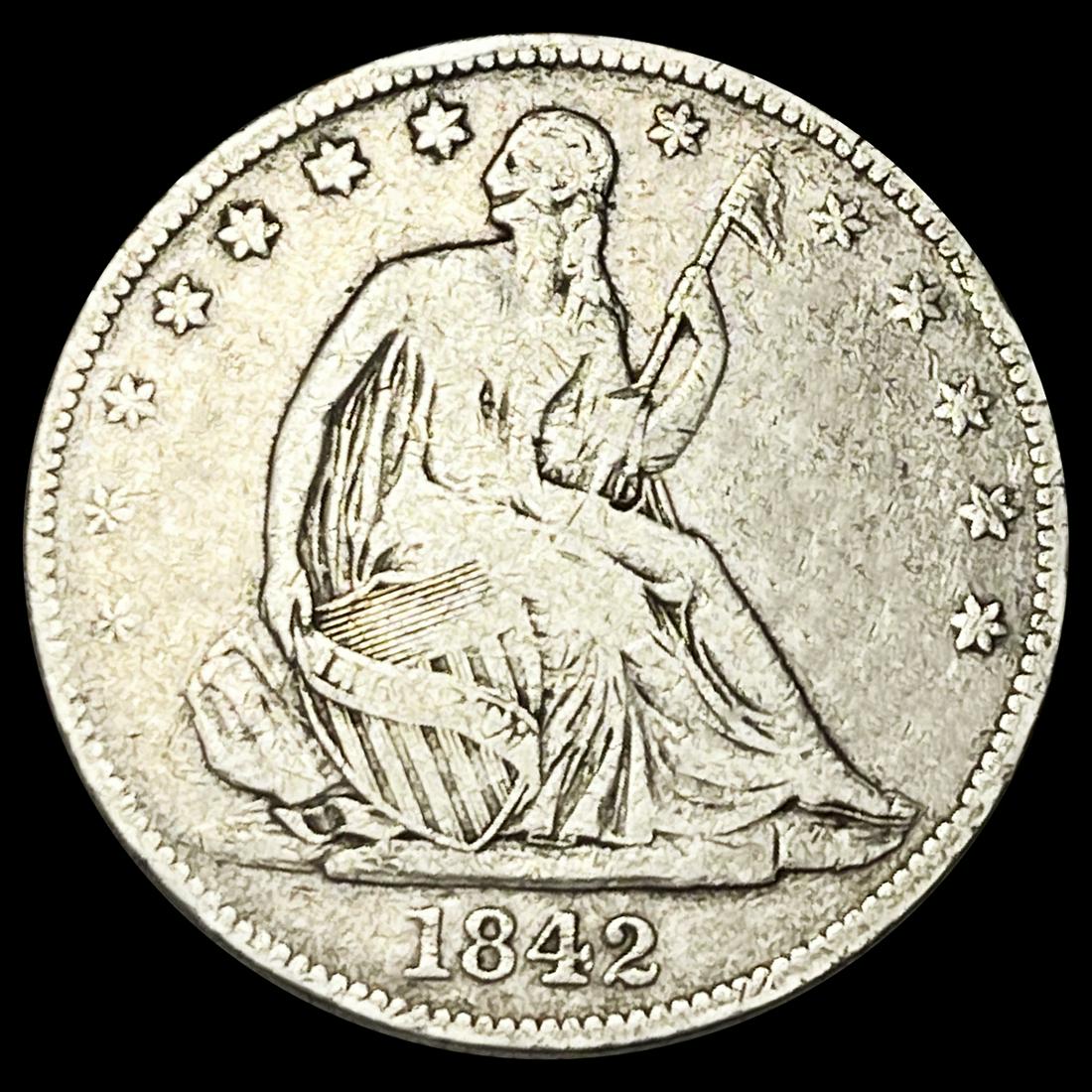 1842-O Seated Liberty Half Dollar LIGHTLY (1 of 2)