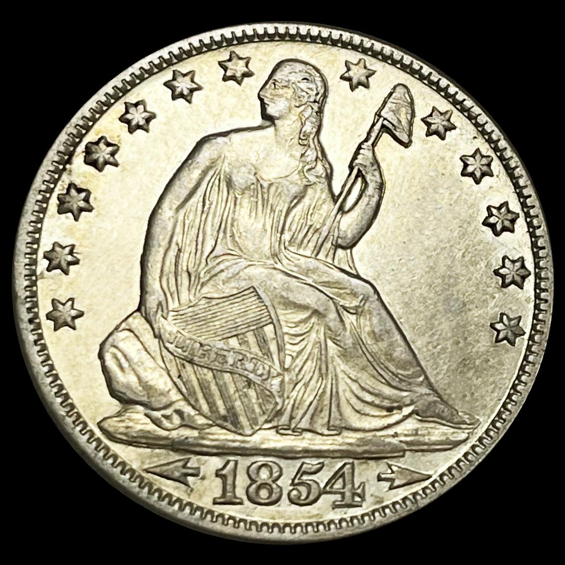 1854-O Arrows Seated Liberty Half Dollar NEARLY (1 of 2)