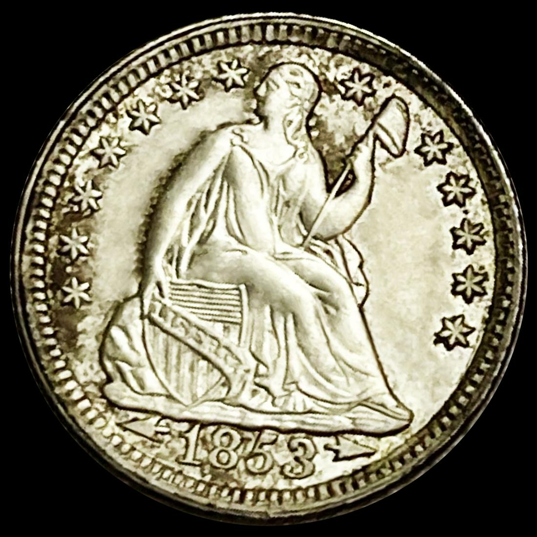 1853 Arrows Seated Liberty Half Dime UNCIRCULATED (1 of 2)