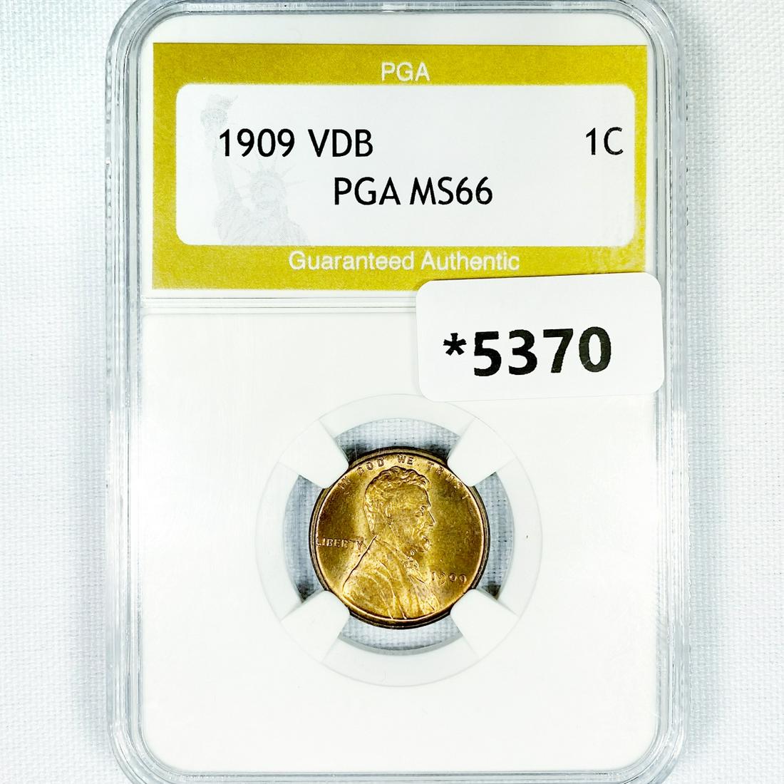 1909 VDB Wheat Cent PGA-MS66 (1 of 2)