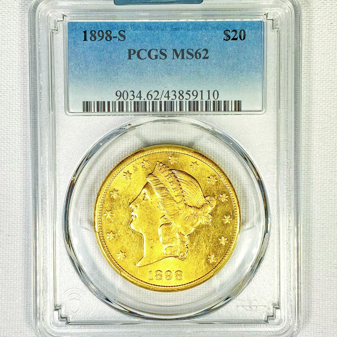 1898-S $20 Gold Double Eagle PCGS-MS62 (1 of 2)