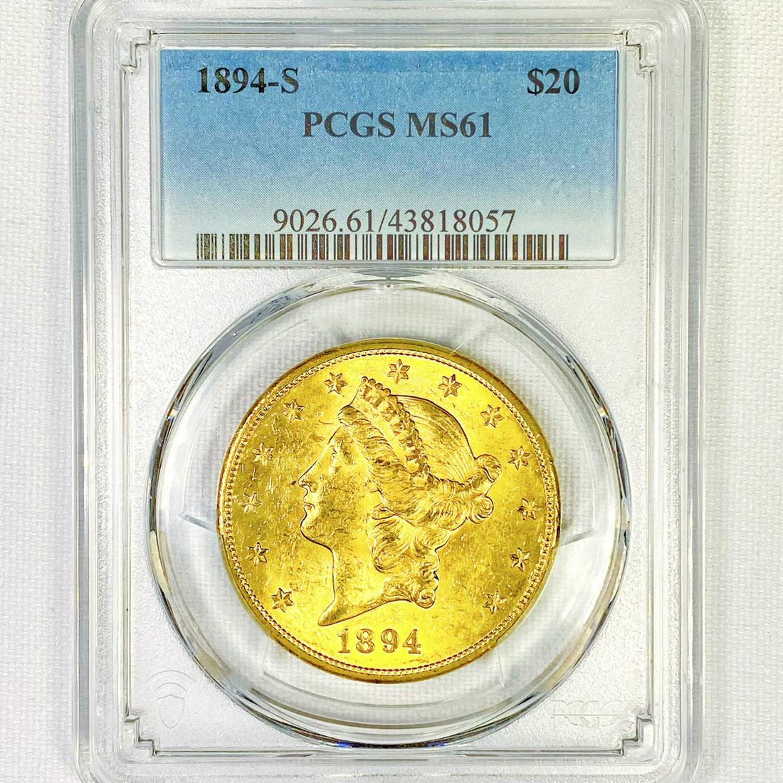 1894-S $20 Gold Double Eagle PCGS-MS61 (1 of 2)