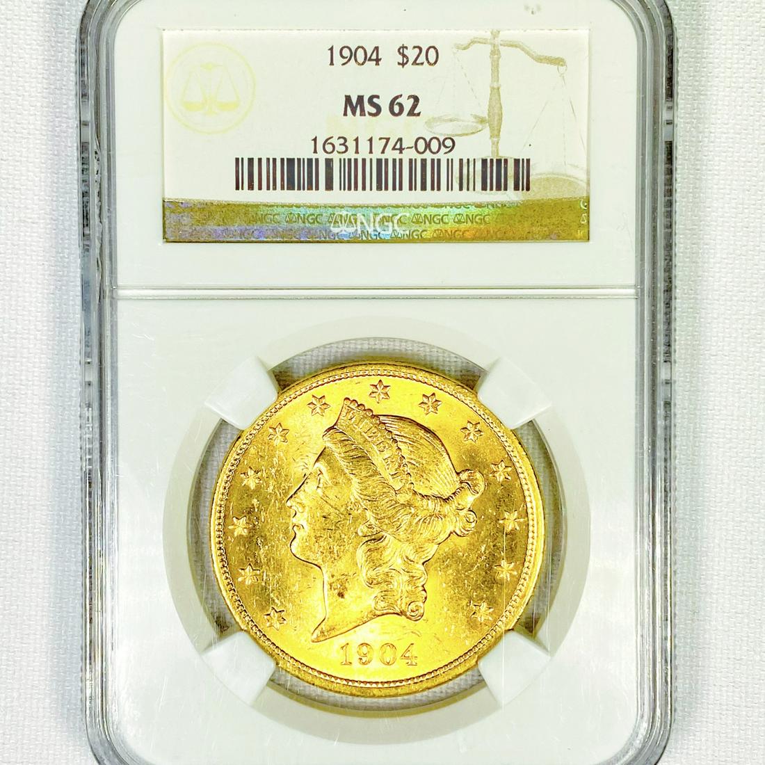 1904 $20 Gold Double Eagle PCGS-MS62 (1 of 2)