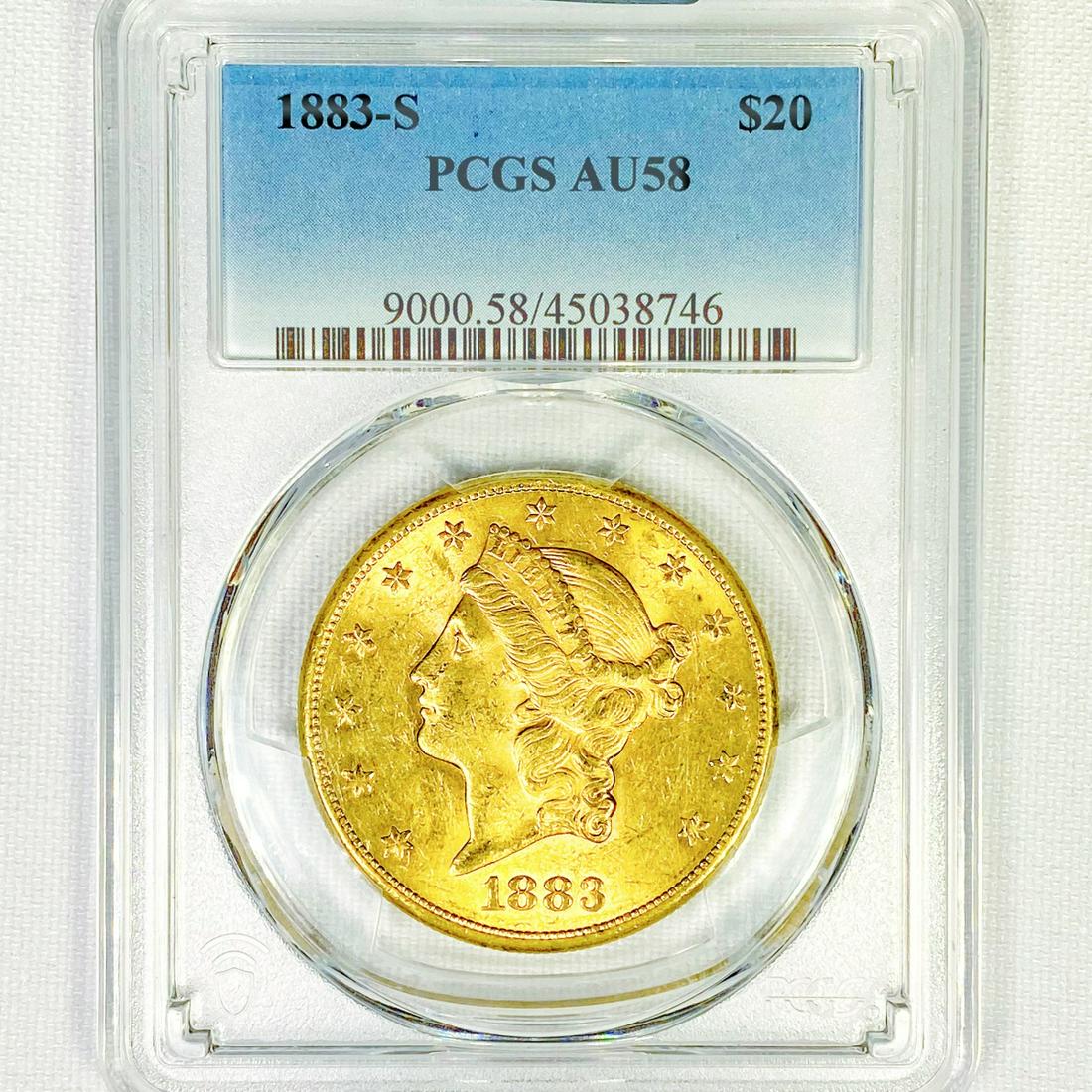 1883-S $20 Gold Double Eagle PCGS-AU58 (1 of 2)