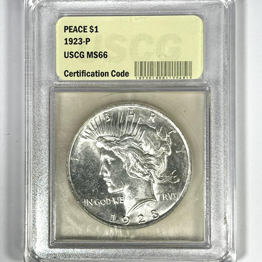 1923-P Silver Peace Dollar USCG - MS66 (1 of 2)
