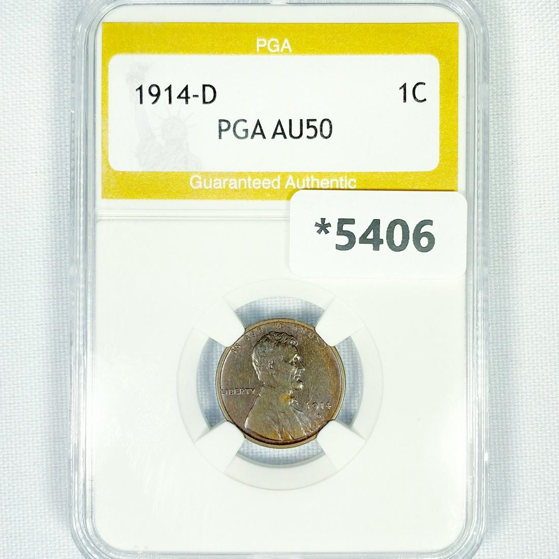 1914-D Wheat Cent PGA-AU50 (1 of 2)