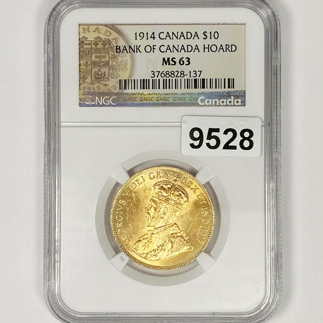 1914 Canadian $10 Gold (16.72g) NGC-MS63 (1 of 2)