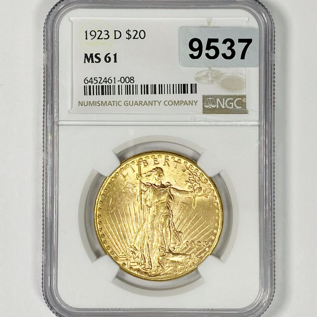 1923-D $20 Gold Double Eagle NGC-MS61 (1 of 2)