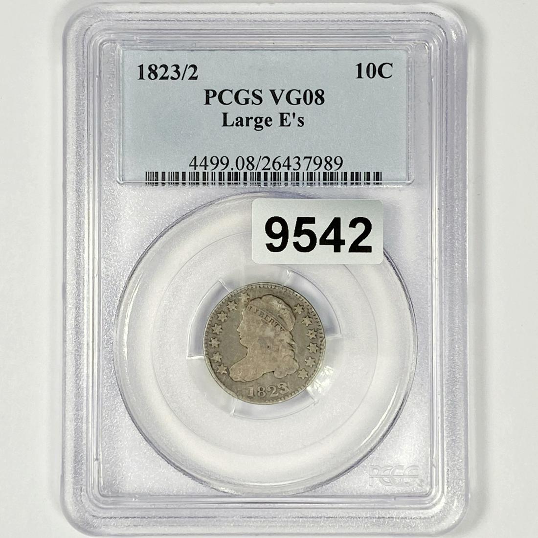 1823/2 Capped Bust Dime PCGS-VG08 Lg E's (1 of 2)