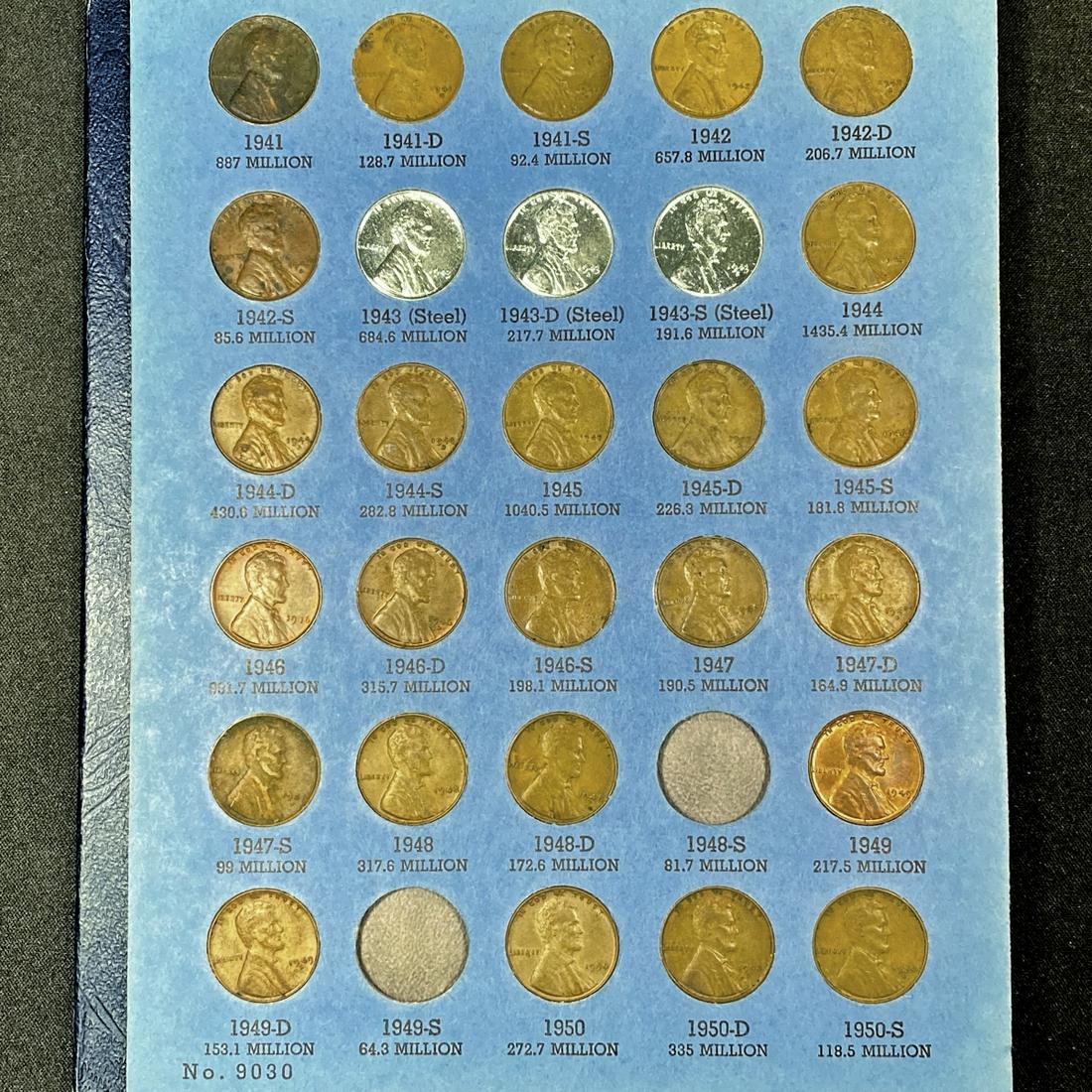 1941-1974 Lincoln Book Set 70 Coins - (1 of 4)