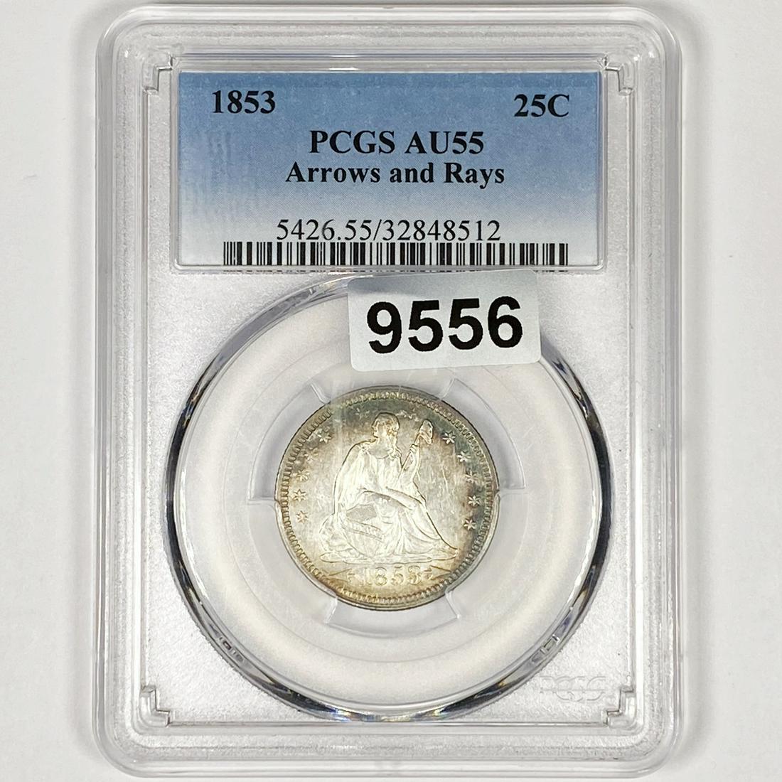 1853 Seated Liberty Quarter PCGS-AU55 Arrows & (1 of 2)