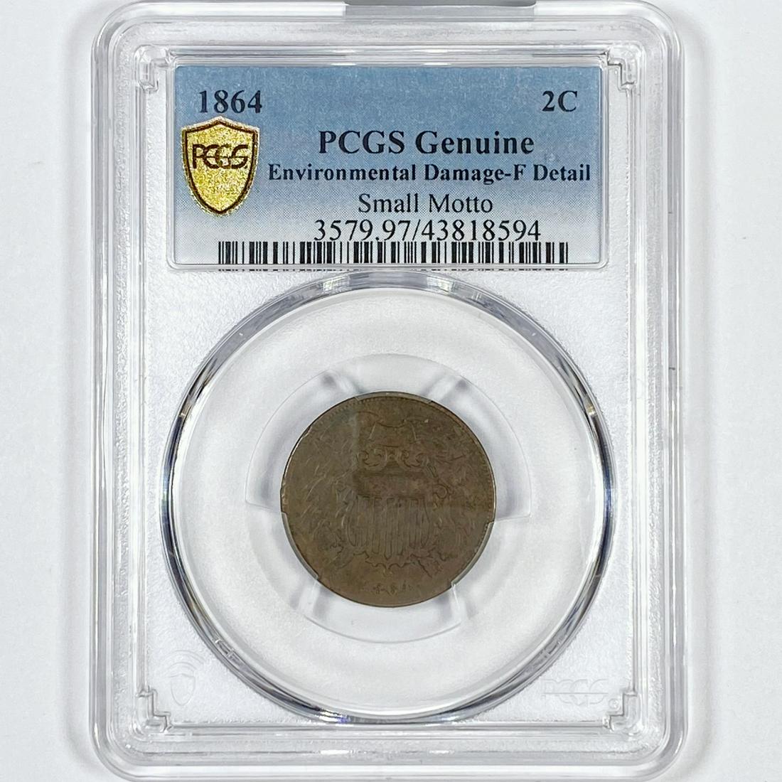 1864 Two Cent Piece PCGS-MS60 Sm Motto (1 of 2)