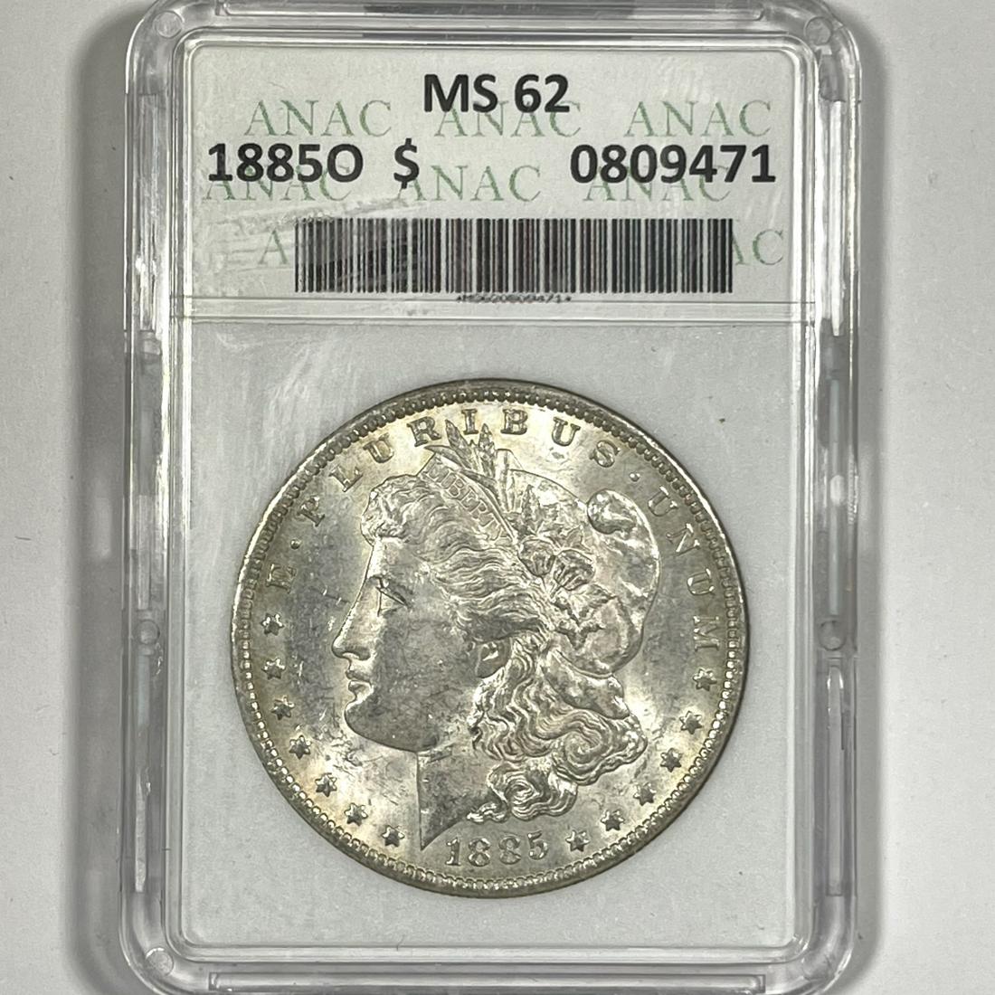 1885-O Morgan Silver Dollar ANACS-MS62 (1 of 2)