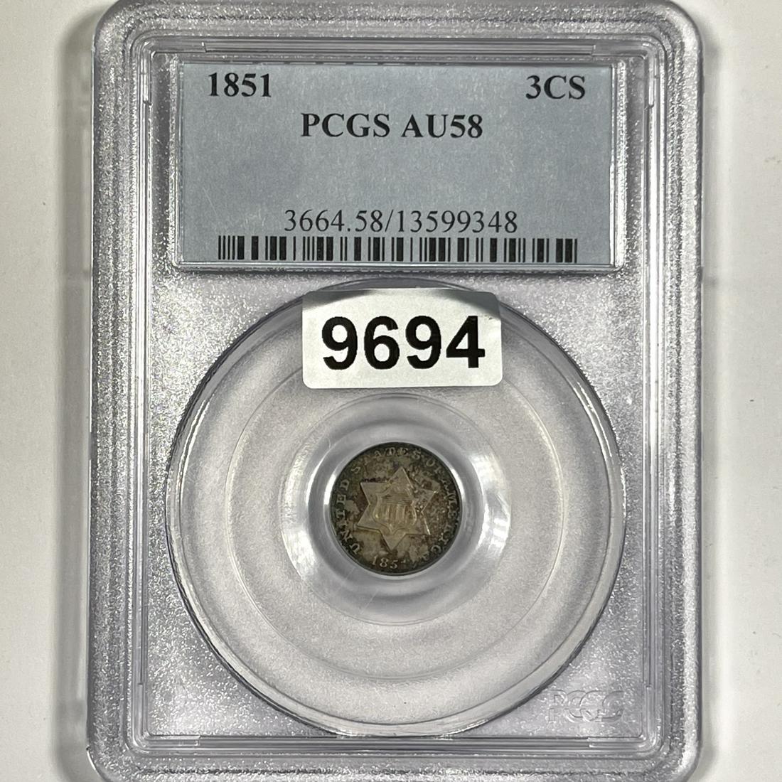 1851 Silver Three Cent PCGS-AU58 (1 of 2)
