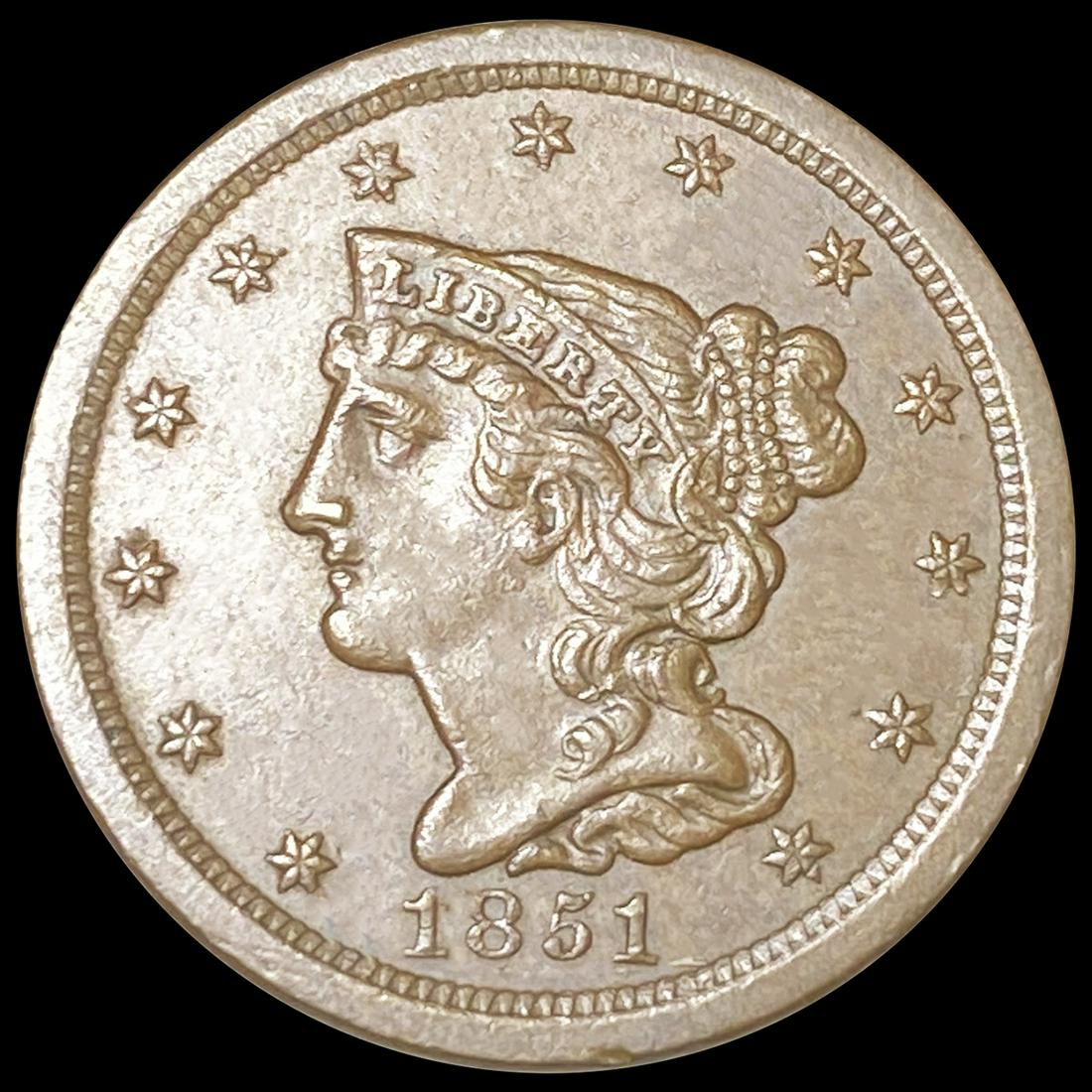 1851 Braided Hair Half Cent UNCIRCULATED (1 of 2)