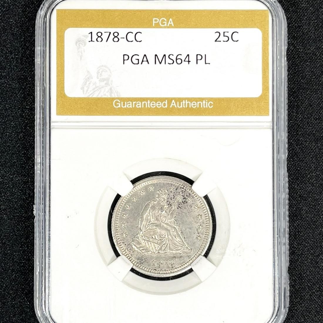 1878-CC Seated Liberty Quarter PGA-MS64 PL (1 of 2)