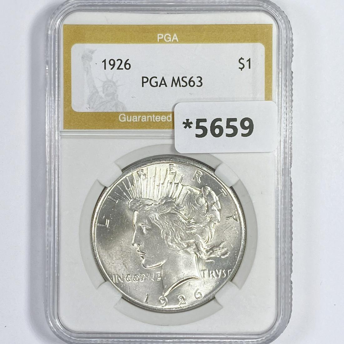 1926 Silver Peace Dollar PGA-MS63 (1 of 2)