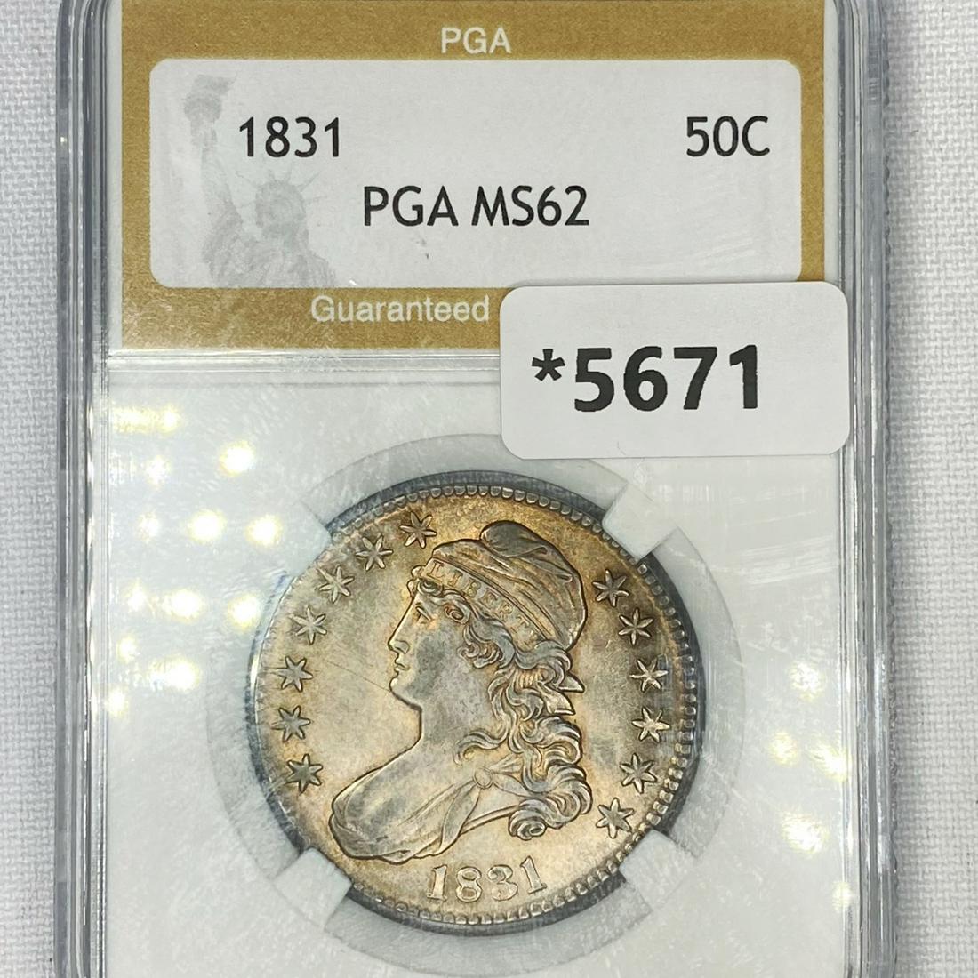 1831 Capped Bust Half Dollar PGA-MS62 (1 of 2)