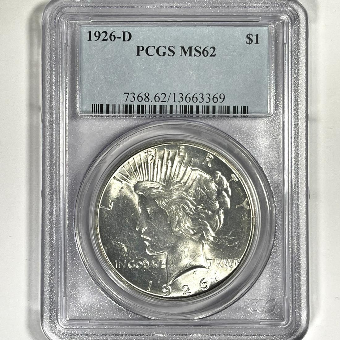 1926-D Silver Peace Dollar PCGS-MS62 (1 of 2)