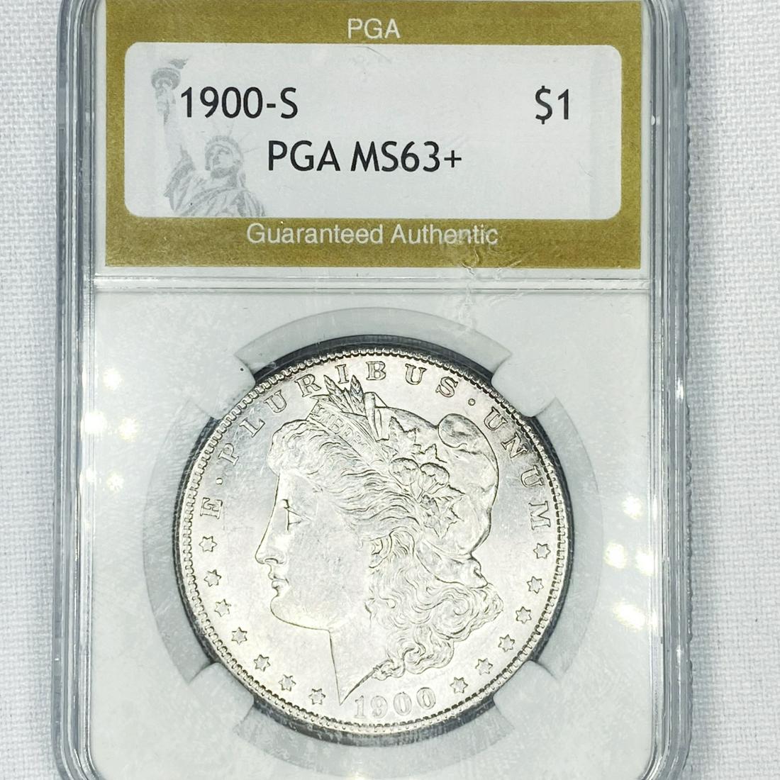 1900-S Morgan Silver Dollar PGA-MS63+ (1 of 2)