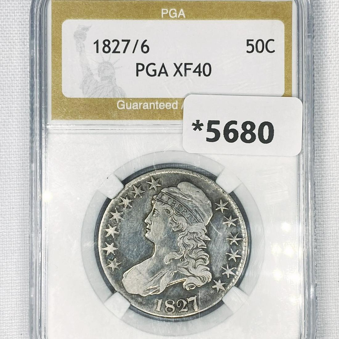 1827/6 Capped Bust Half Dollar PGA-XF40 (1 of 2)