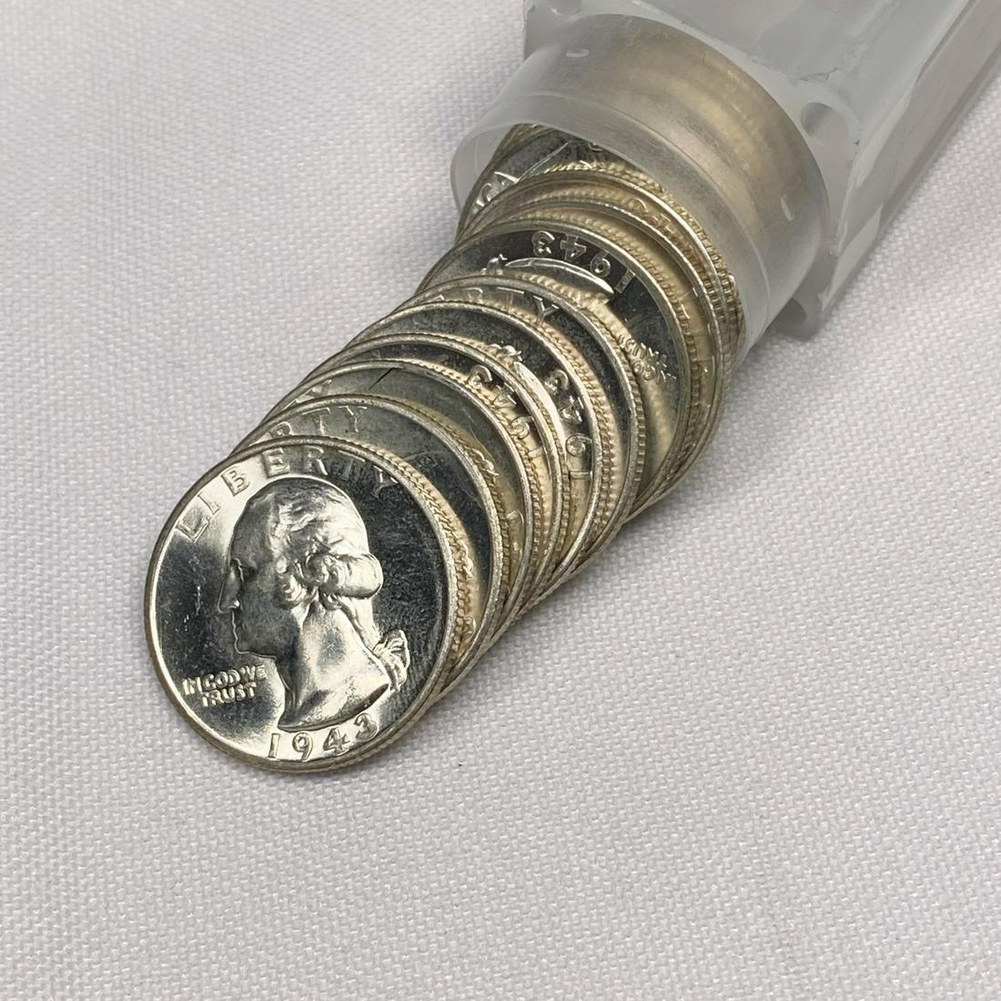1943-S Washington Silver Quarter Roll (33) - BU (1 of 4)