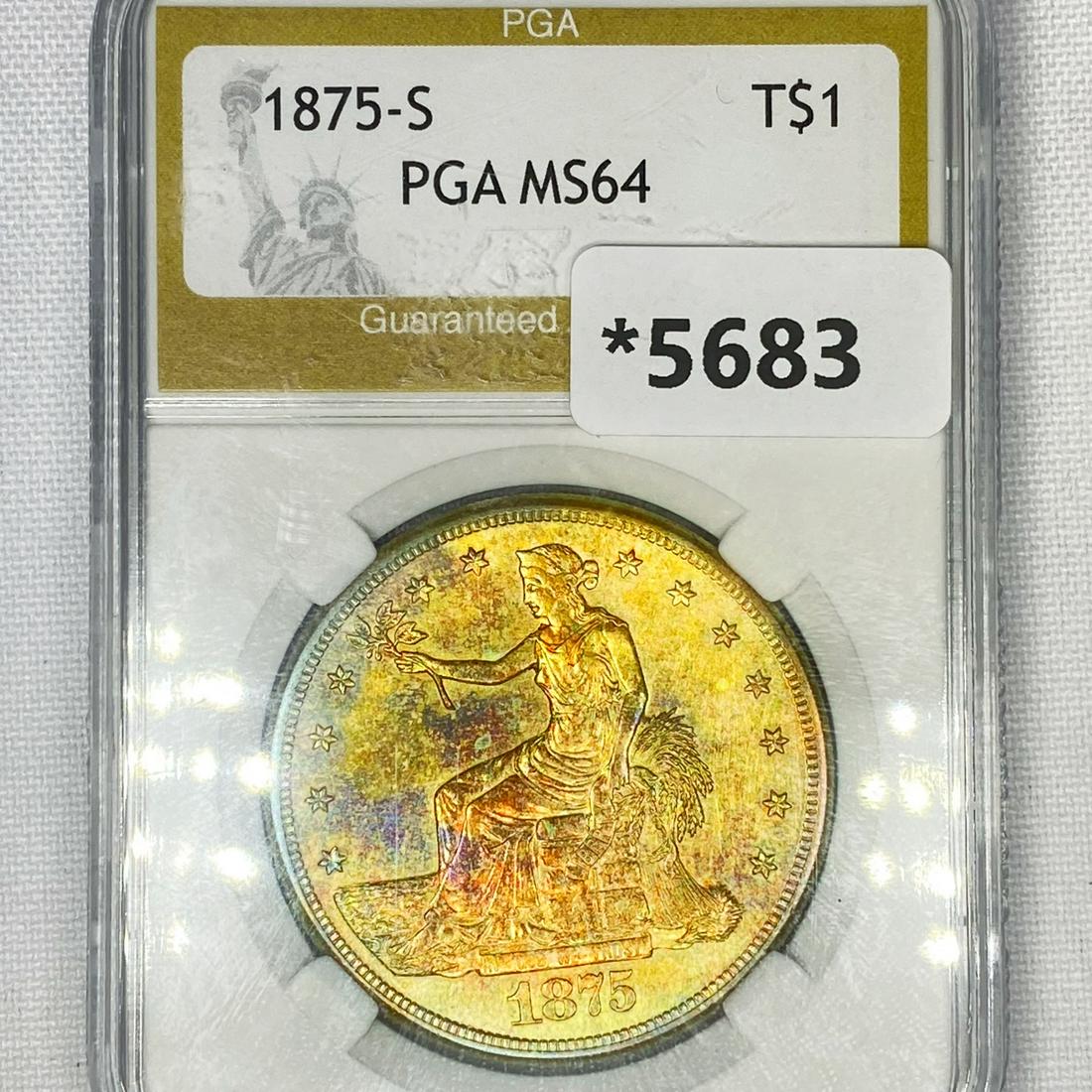 1875-S Silver Trade Dollar PGA-MS64 (1 of 2)
