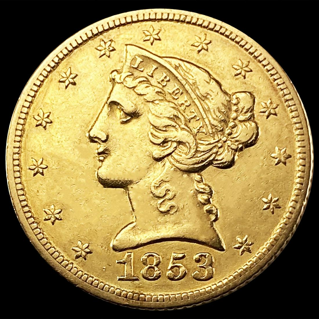 1853 $5 Gold Half Eagle CLOSELY UNCIRCULATED (1 of 2)